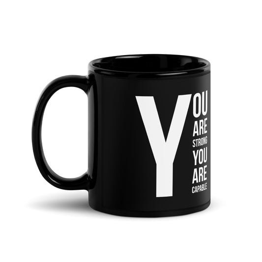 You Are Capable Black Glossy Mug