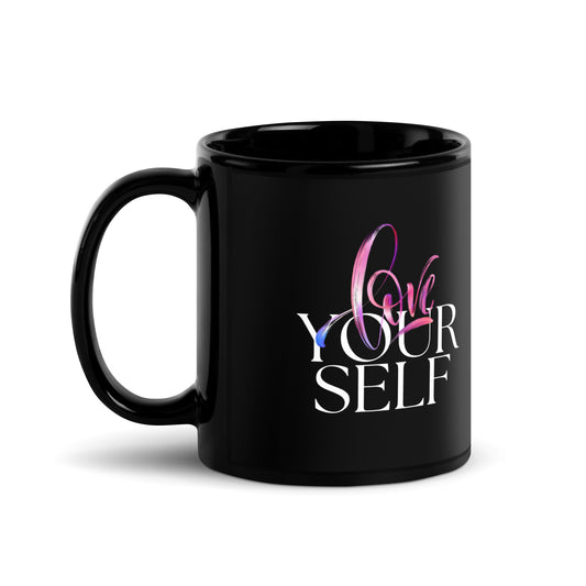 Love Yourself Black Glossy Mug
