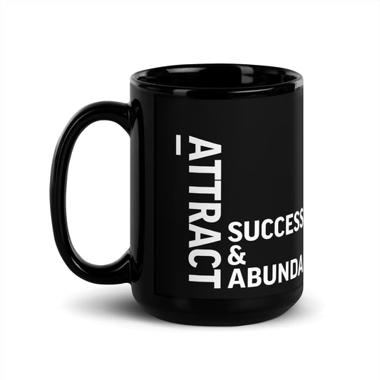 I Attract Success Black Glossy Mug