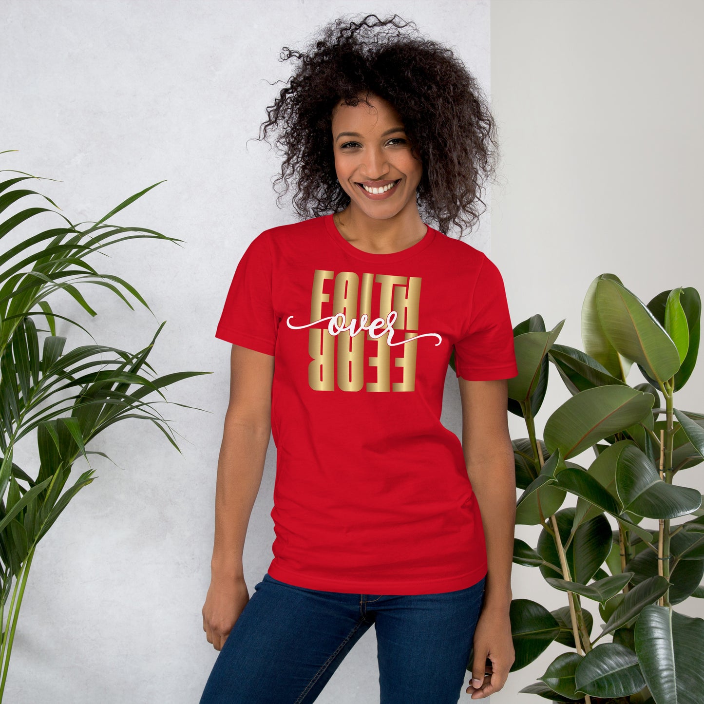 Faith over Fear in Gold Unisex t-shirt