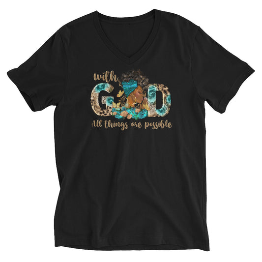 With God V-Neck T-Shirt