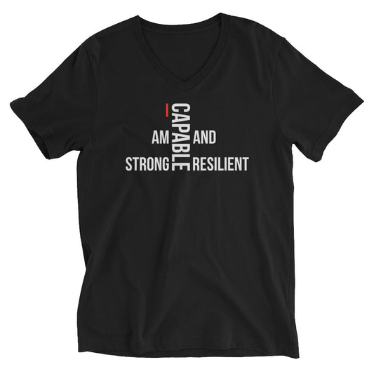 I Am Capable and Strong Unisex Short Sleeve V-Neck T-Shirt