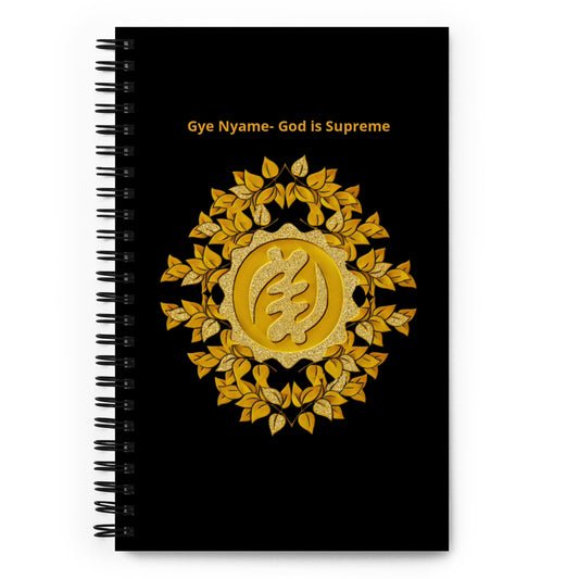 Golden Gye Nyame - God is Supreme Spiral notebook