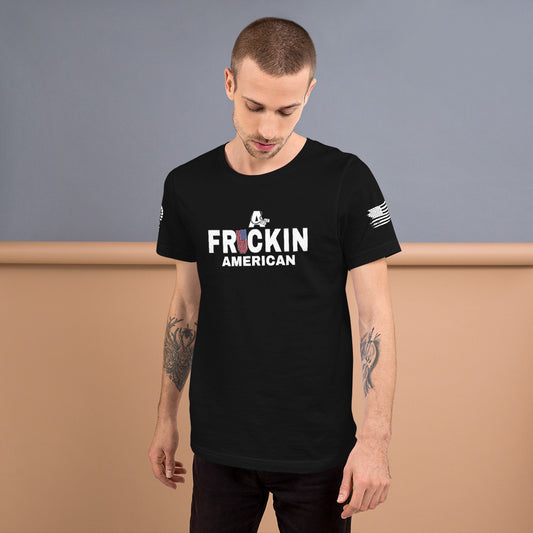 A Frickin American Boots on sleeve Unisex t-shirt