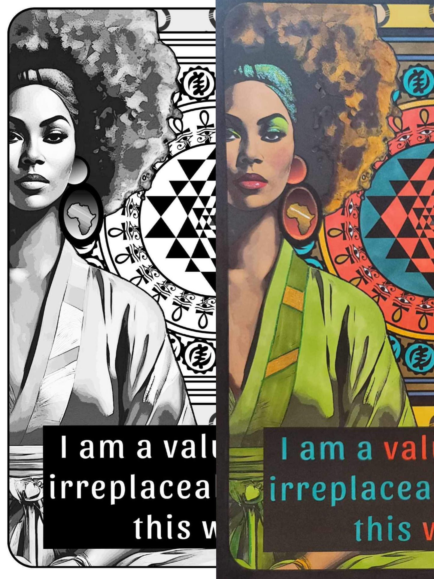 Afro, Abstract and Affirmation A Journey Through Art and Coloring Individual Cardstock Images