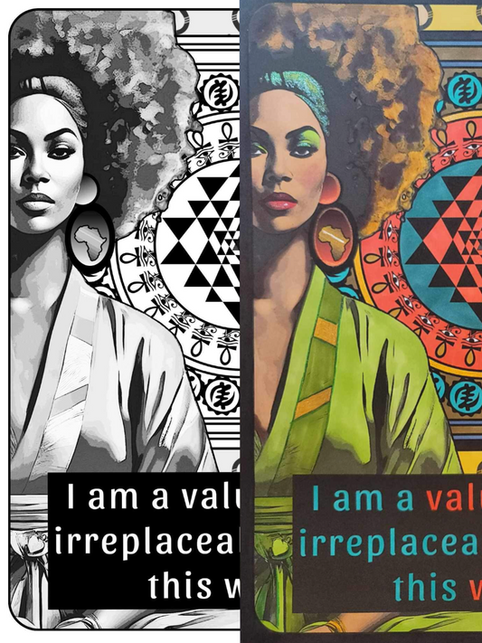 Afro, Abstract and Affirmation A Journey Through Art and Coloring Individual Cardstock Images