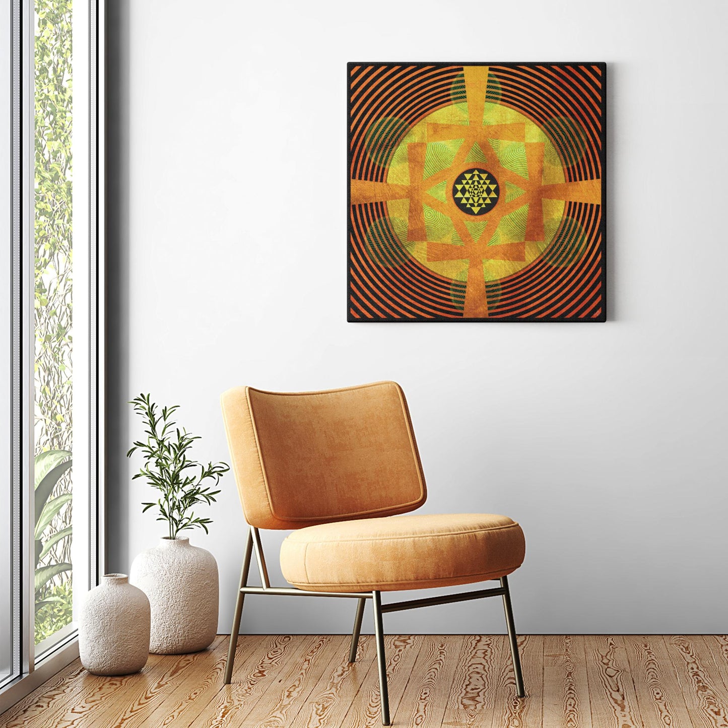 Life Creating Shree Yantra Ankh Canvas Art