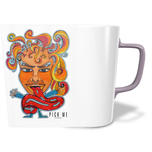 Pick Me Designer Cafe Mugs by KarmaiArt