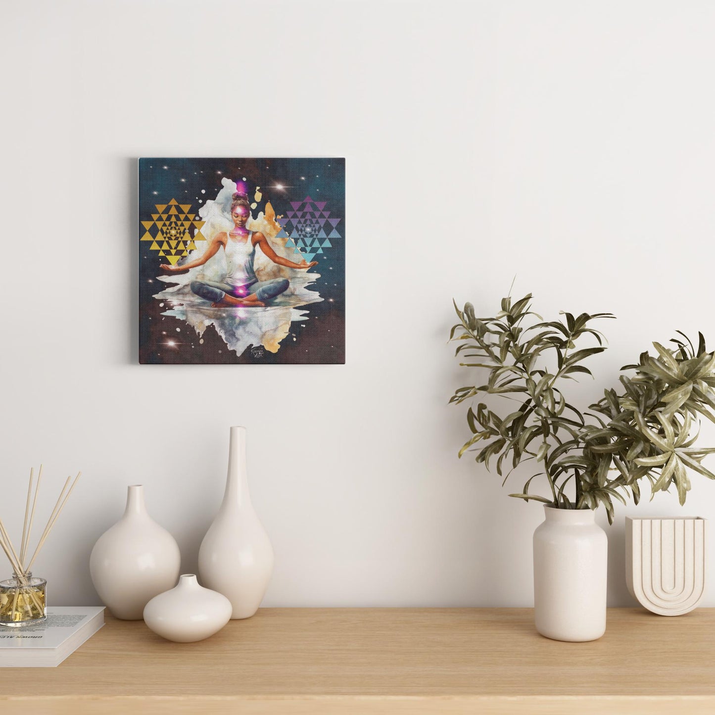 Balancing With Shree Yantra Canvas Art