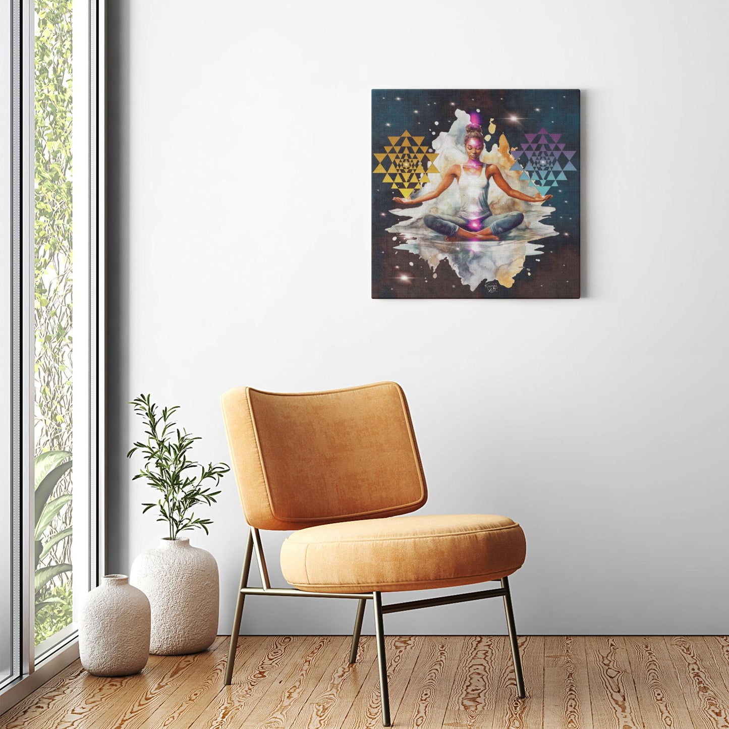 Balancing With Shree Yantra Canvas Art