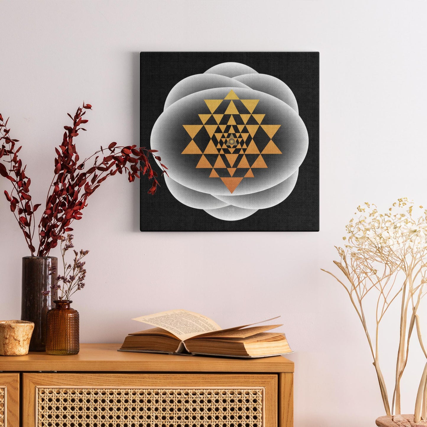 Energy Sunset Completion Shree Yantra Canvas Art