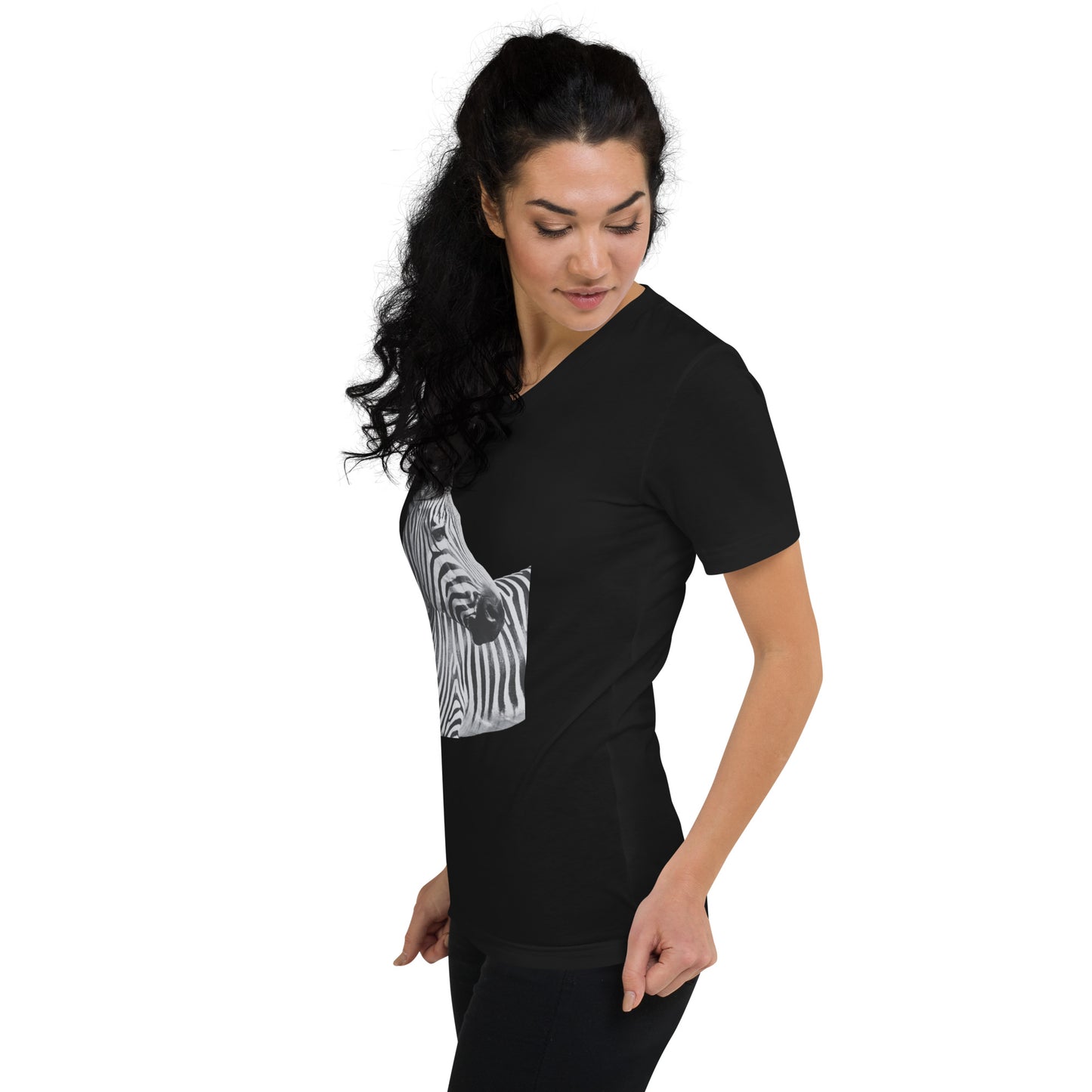 Zebra V-Neck T-Shirt