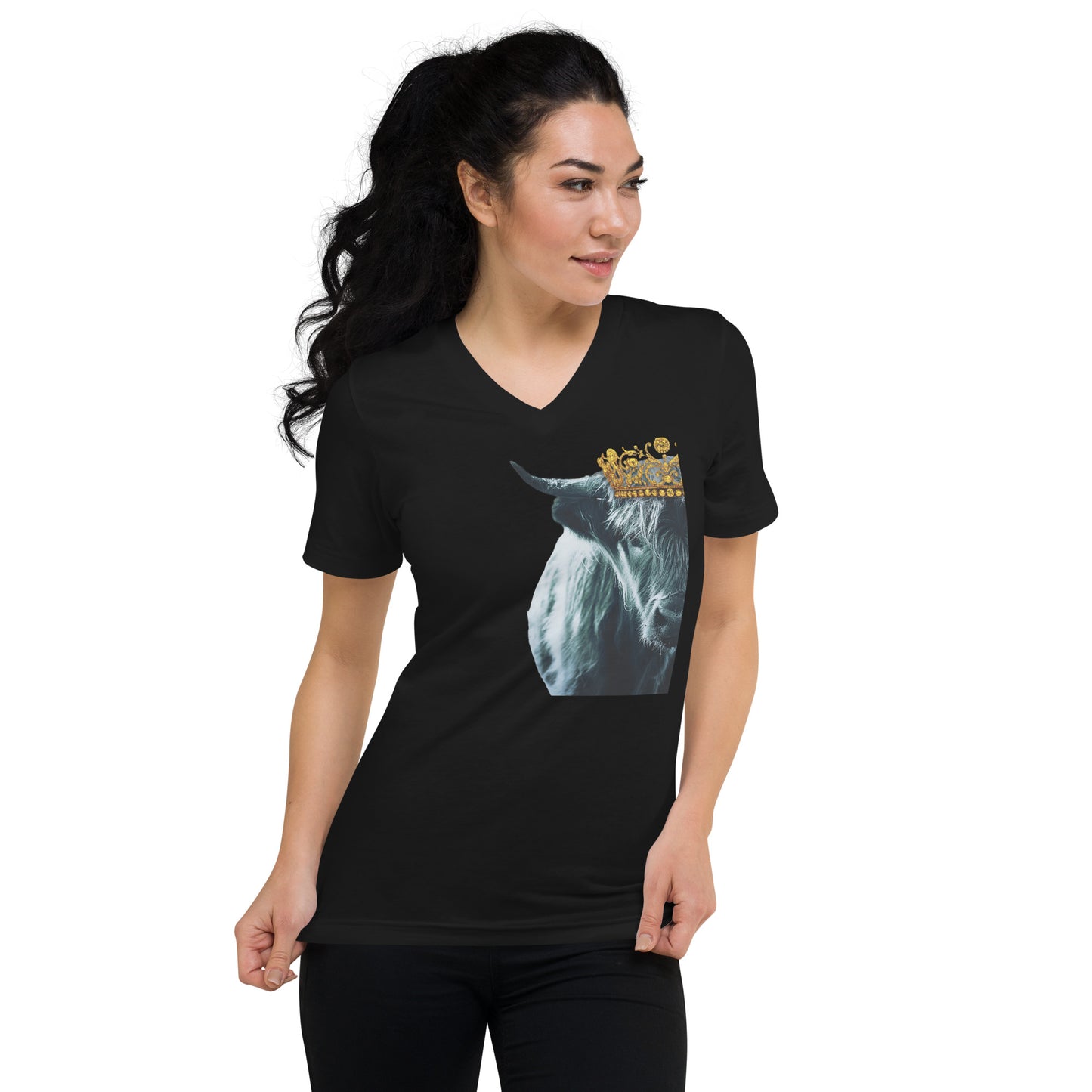 Queen Cow V-Neck T-Shirt