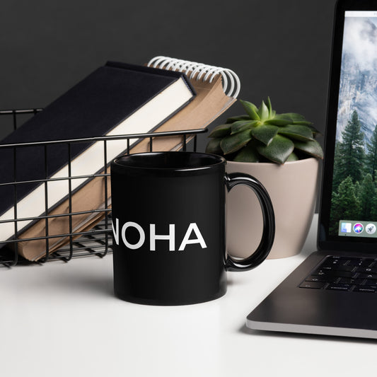 N.O.H.A. Black Glossy Mug