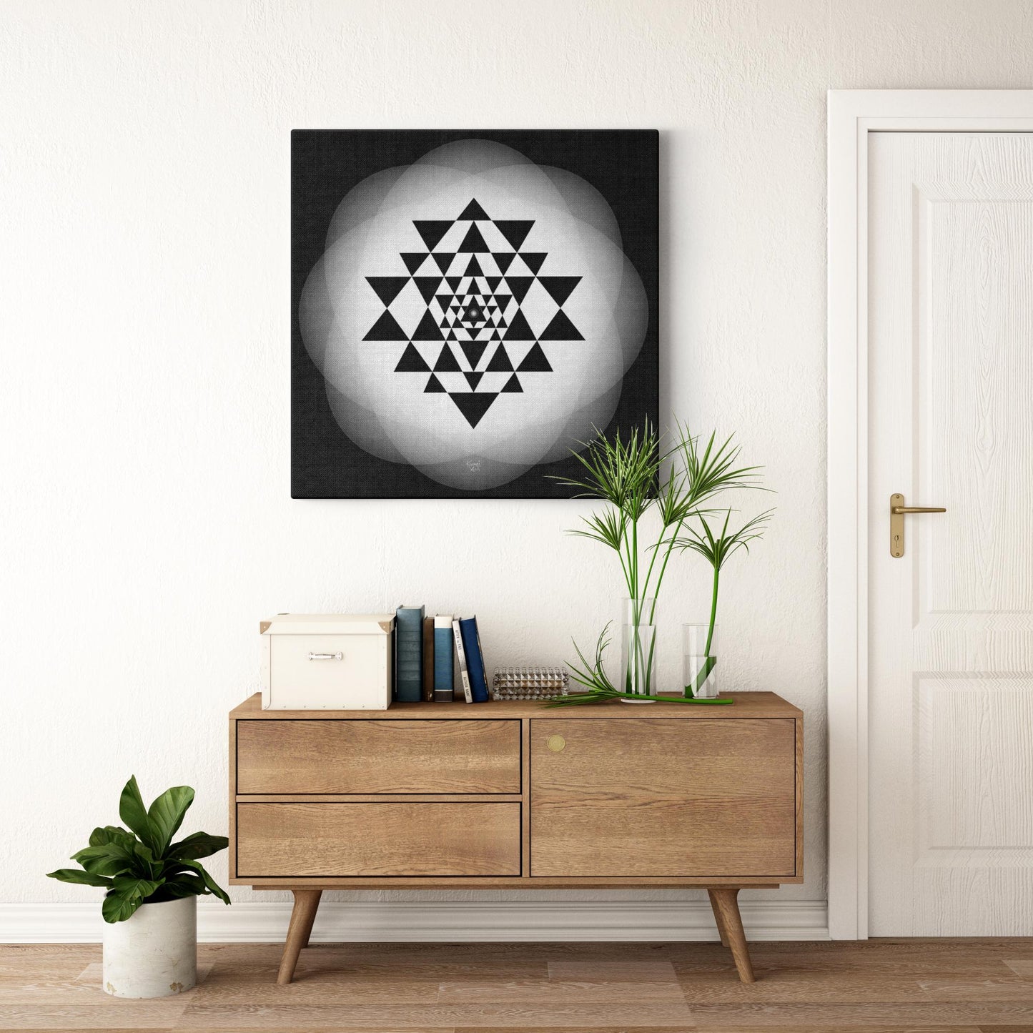 Completion In Energy Shree Yantra Canvas Art