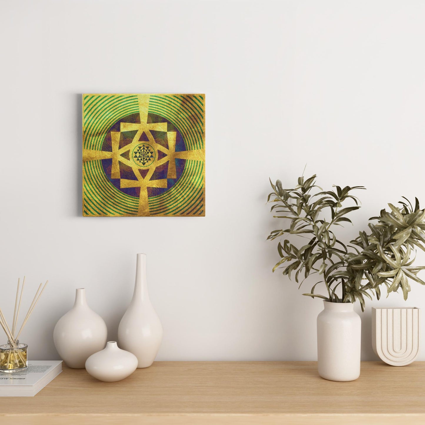 Life Sustaining Shree Yantra Ankh Canvas Art