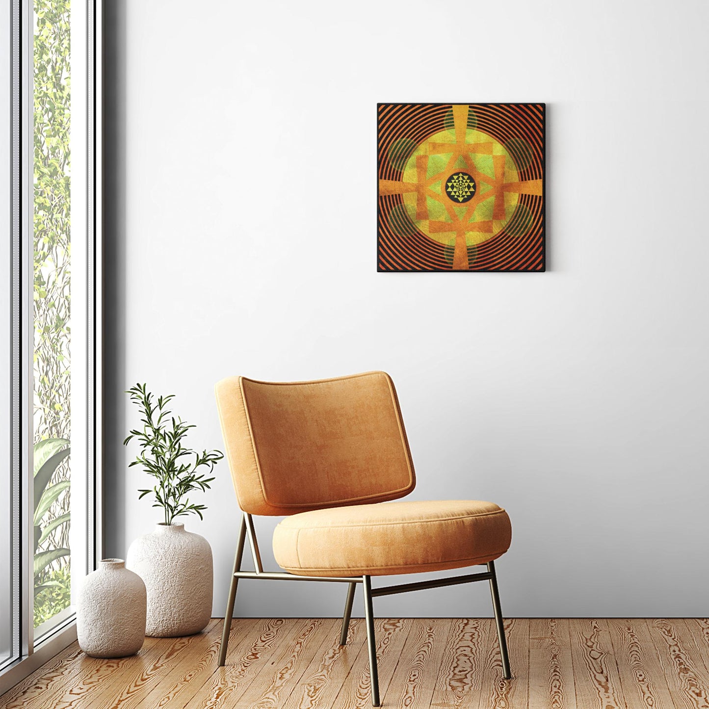 Life Creating Shree Yantra Ankh Canvas Art