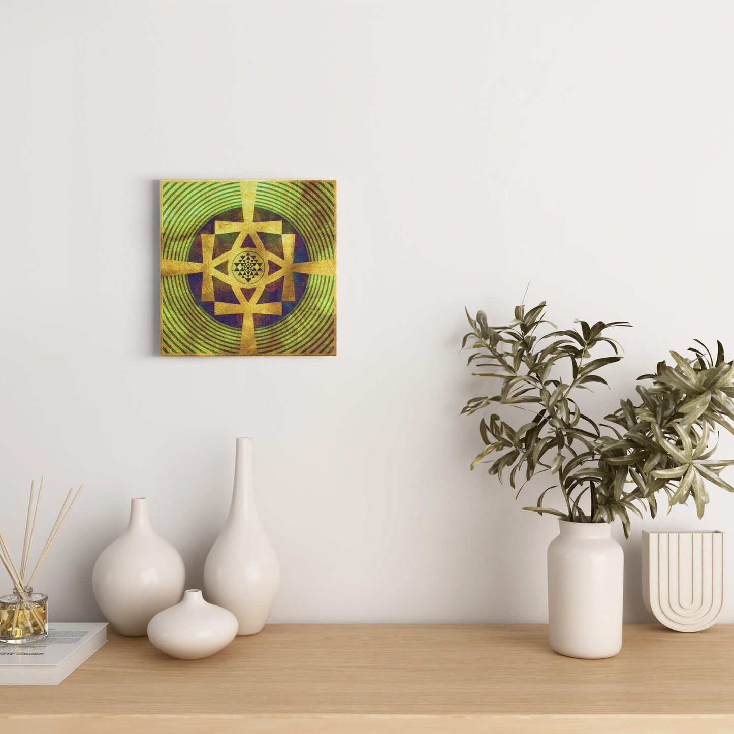 Life Sustaining Shree Yantra Ankh Canvas Art