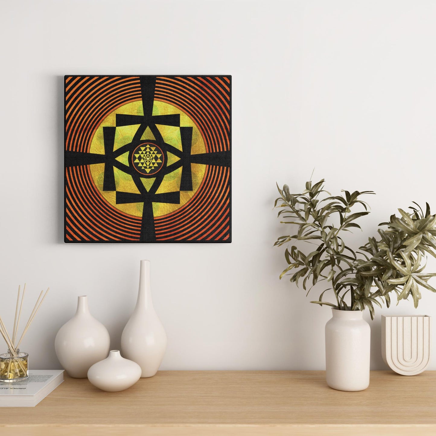 Life Giving Shree Yantra Ankh Canvas Art