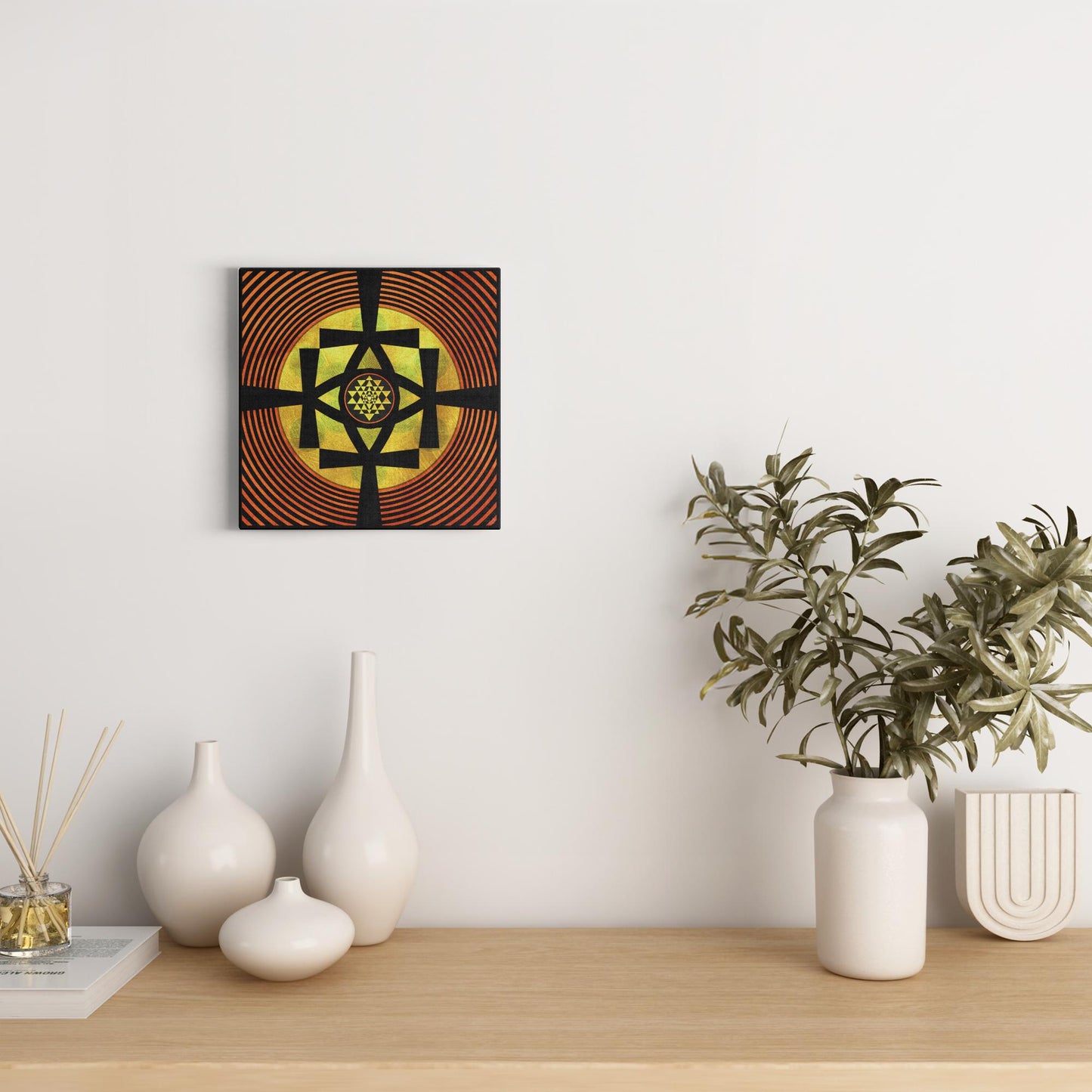 Life Giving Shree Yantra Ankh Canvas Art