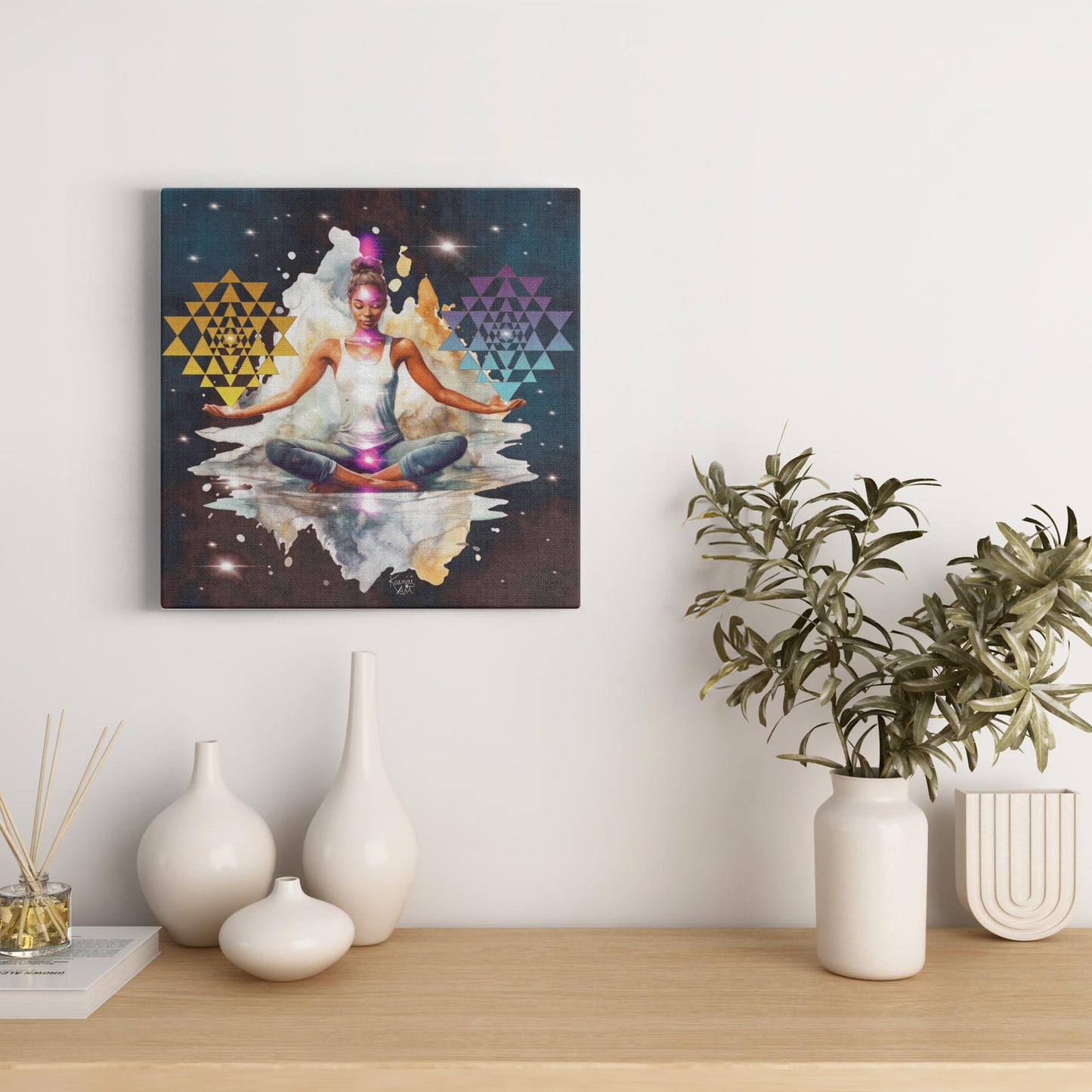 Balancing With Shree Yantra Canvas Art