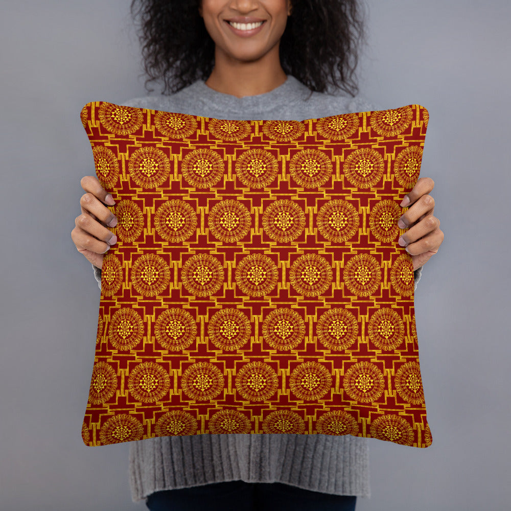 Grand Yantra Supreme Red Pillow