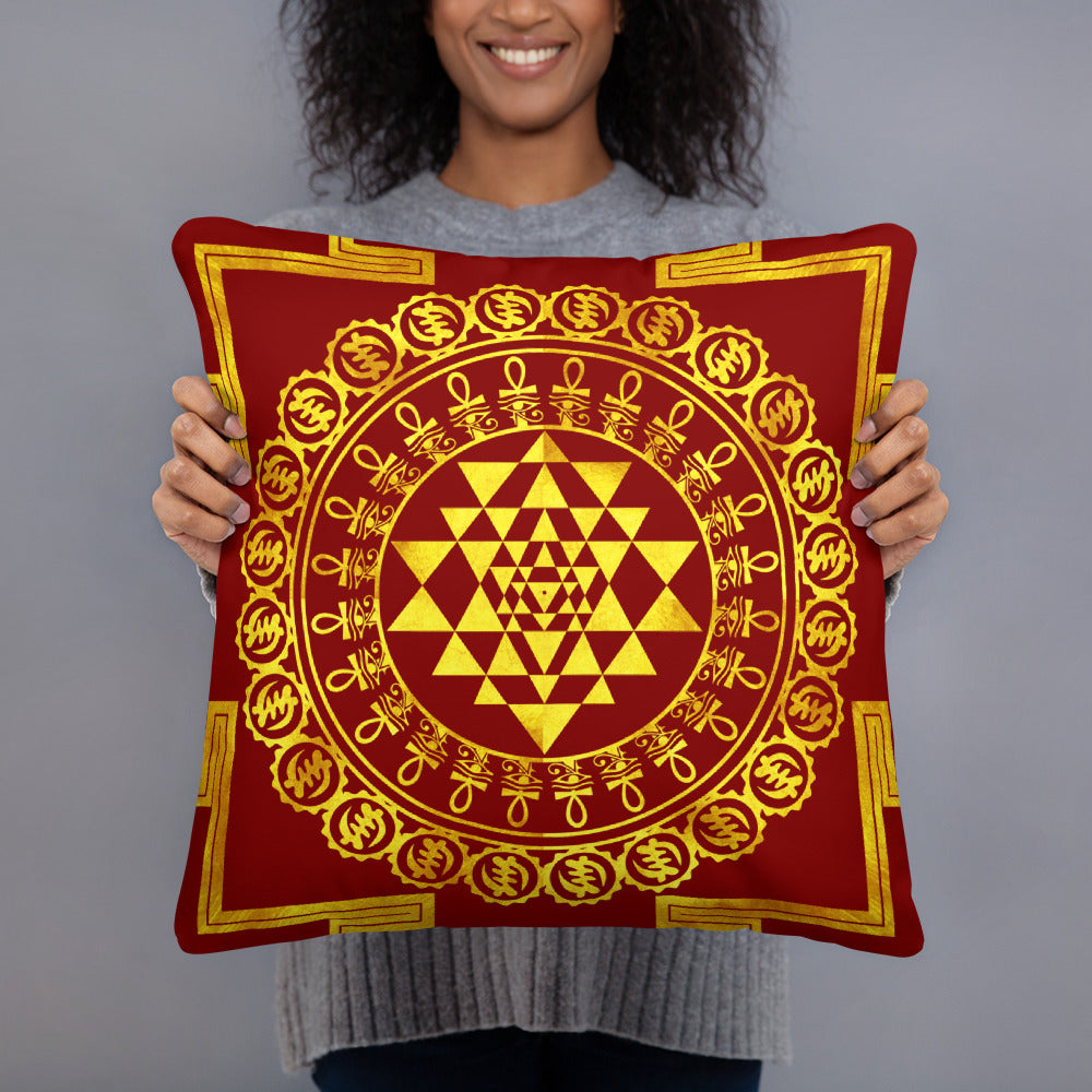 Grand Yantra Supreme Red Pillow