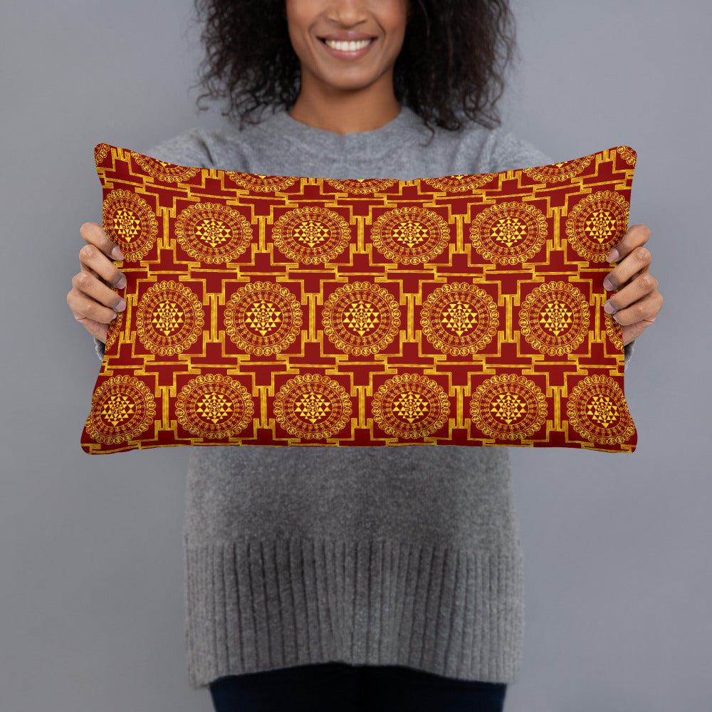 Grand Yantra Supreme Red Pillow