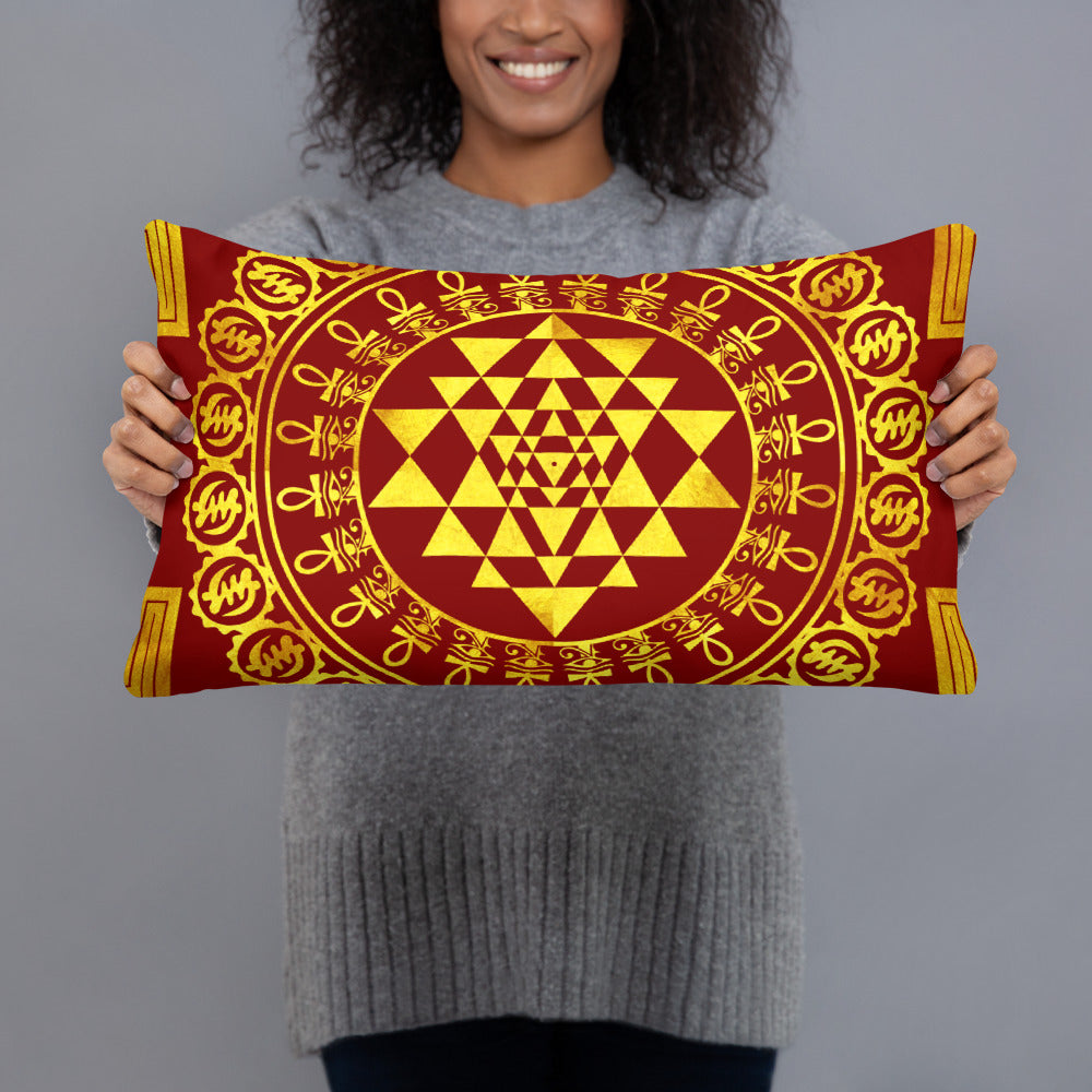 Grand Yantra Supreme Red Pillow