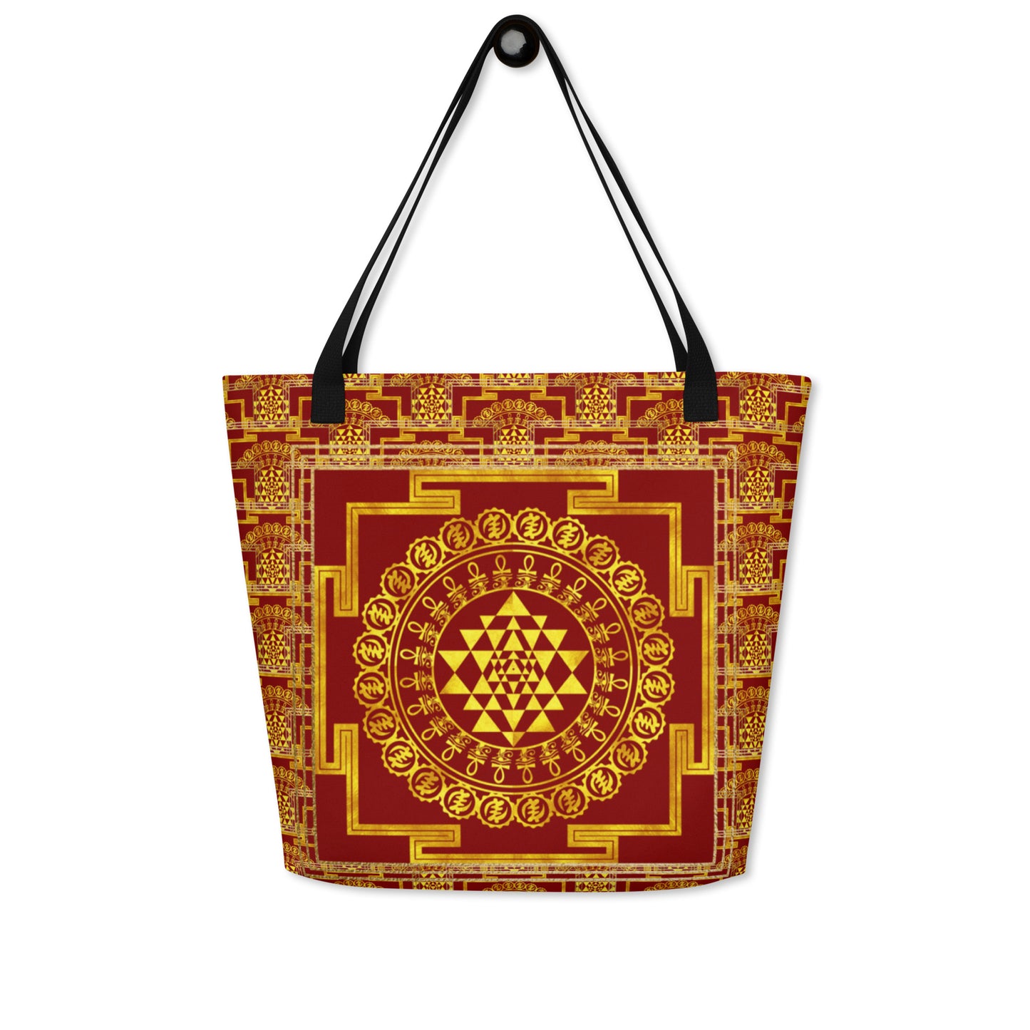 Grand Yantra Supreme Red All-Over Print Large Tote Bag