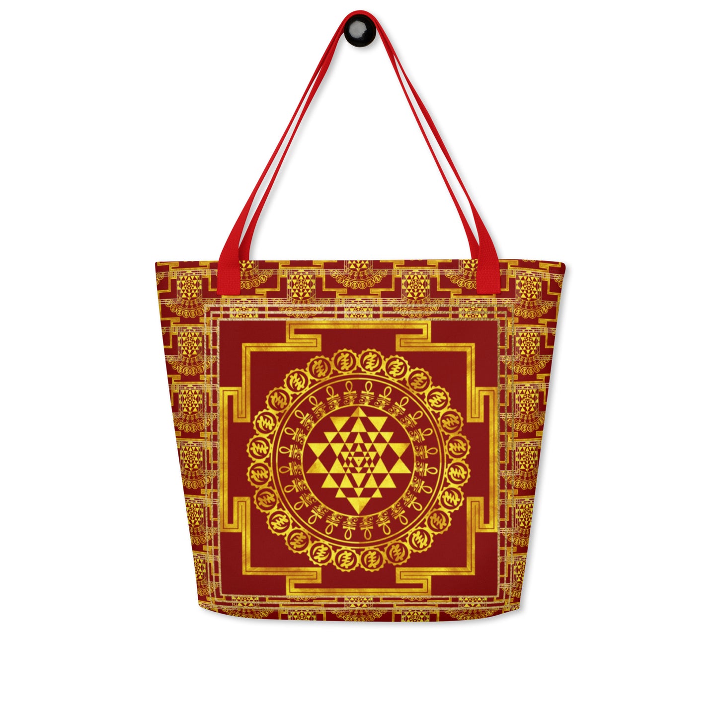 Grand Yantra Supreme Red All-Over Print Large Tote Bag