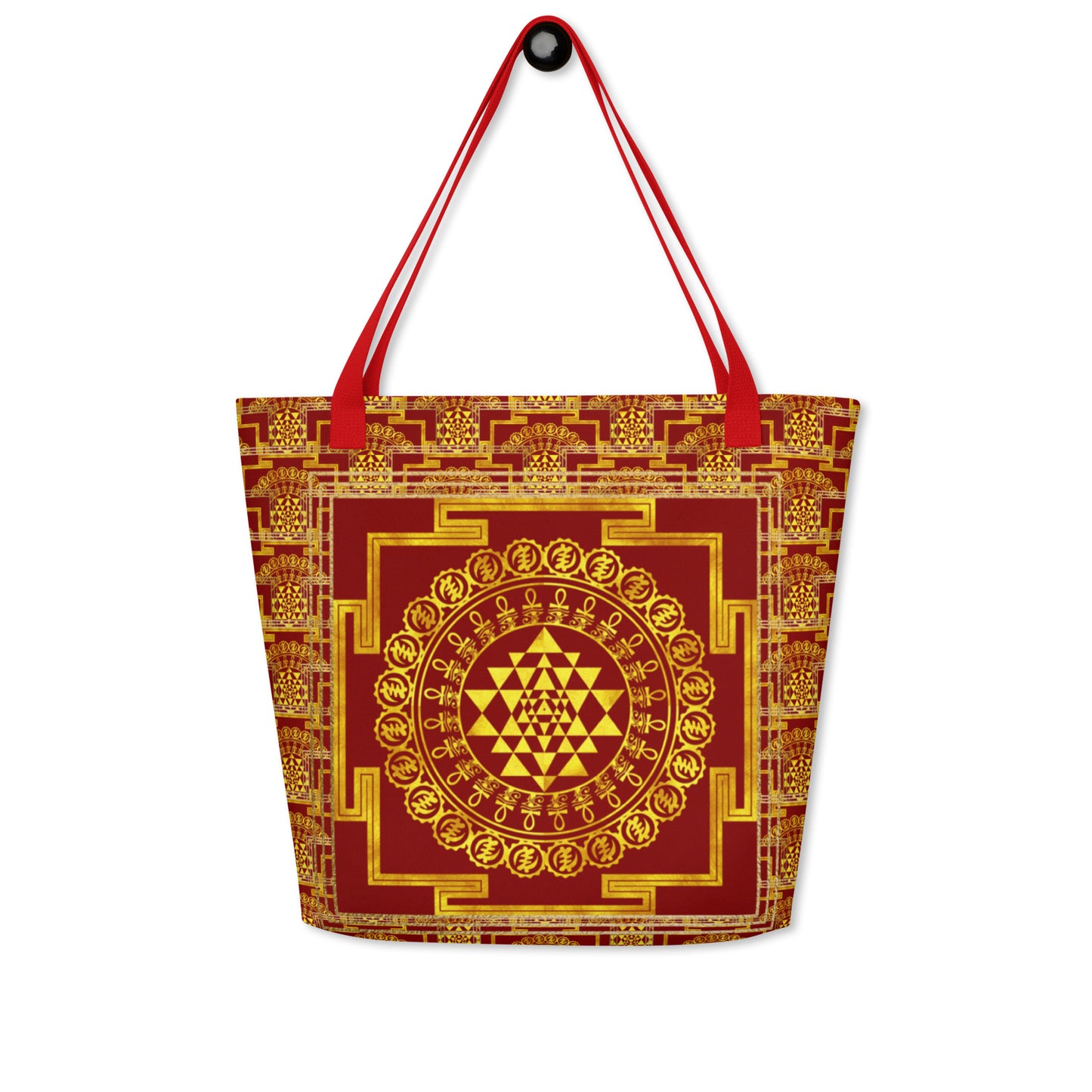 Grand Yantra Supreme Red All-Over Print Large Tote Bag