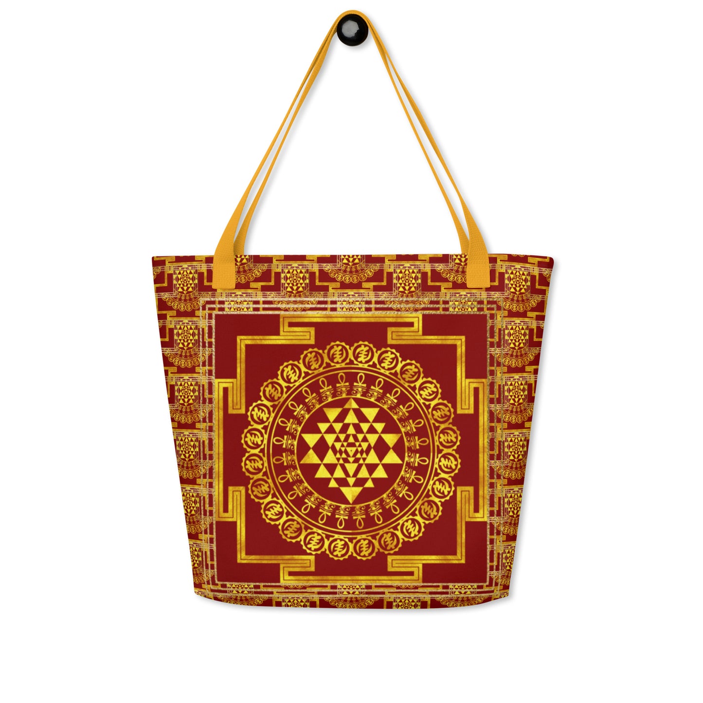 Grand Yantra Supreme Red All-Over Print Large Tote Bag