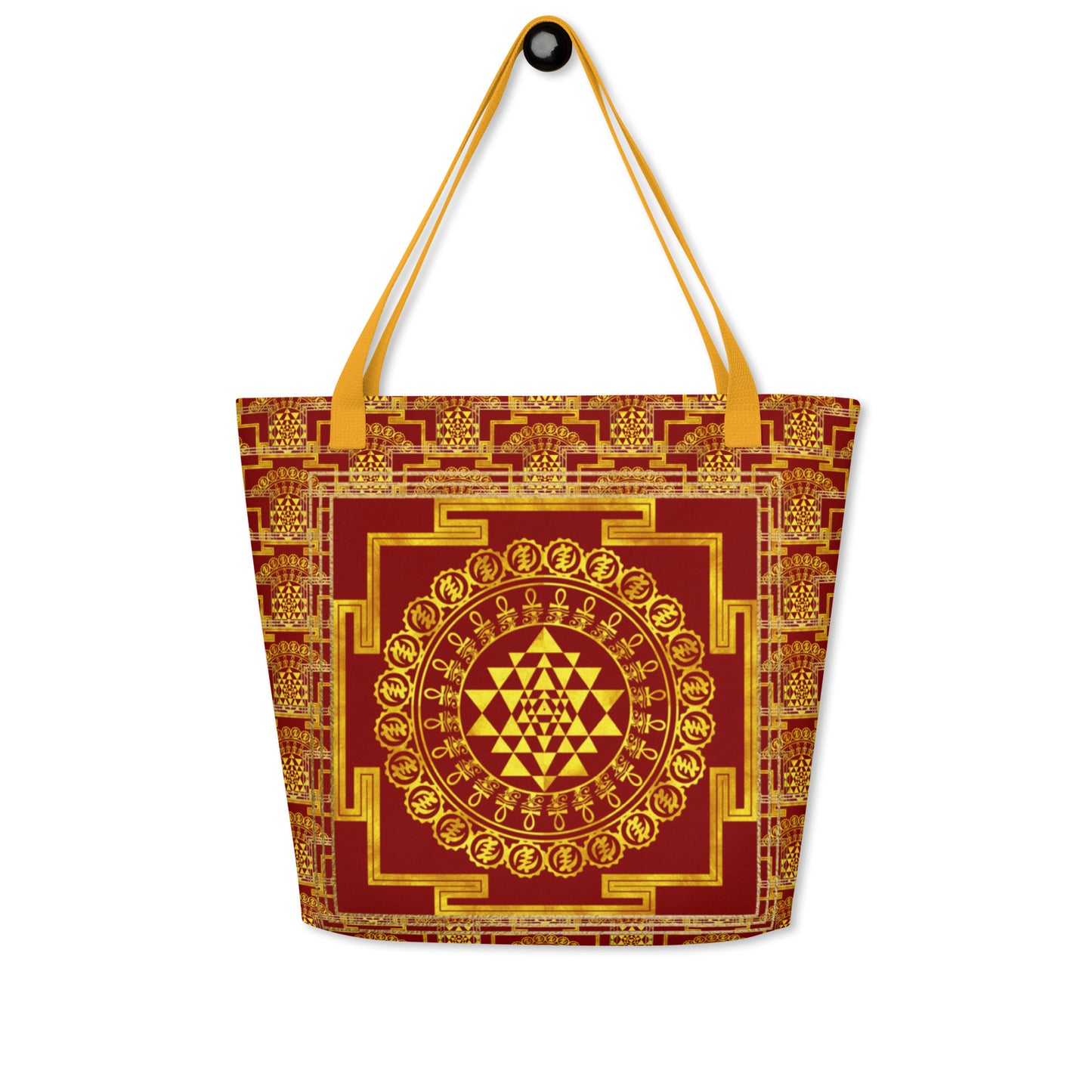 Grand Yantra Supreme Red All-Over Print Large Tote Bag