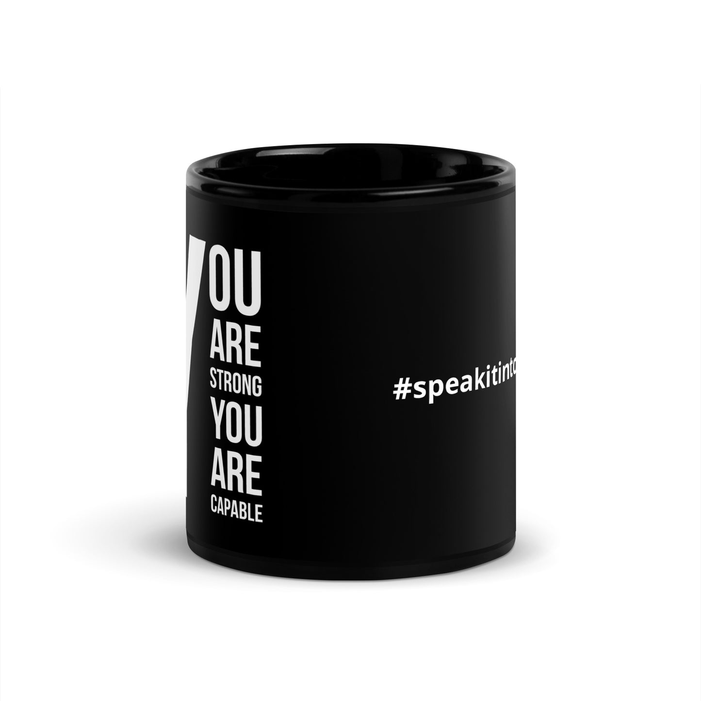 You Are Capable Black Glossy Mug