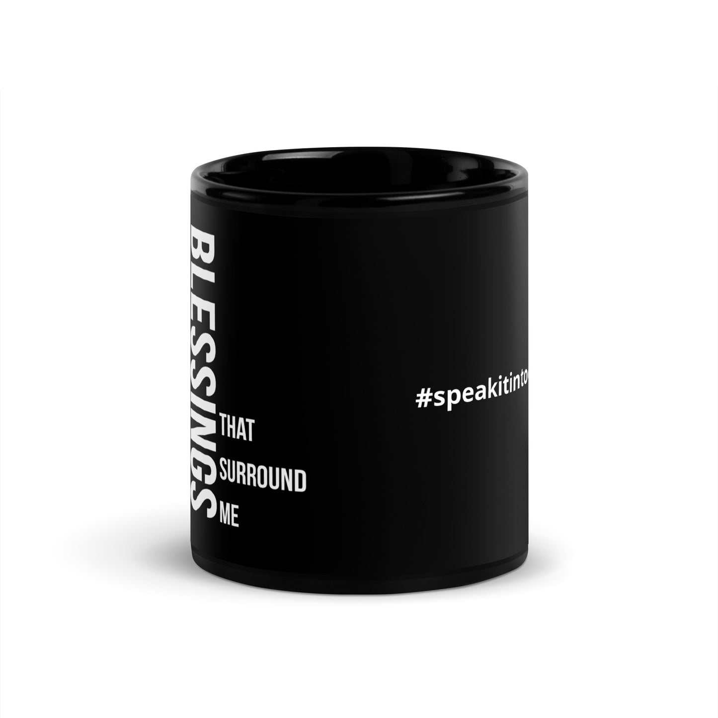 I Am Grateful For All The Blessings Black Glossy Mug