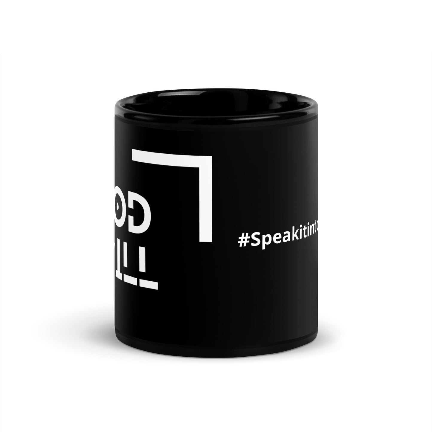 God Will Graphic Black Glossy Mug