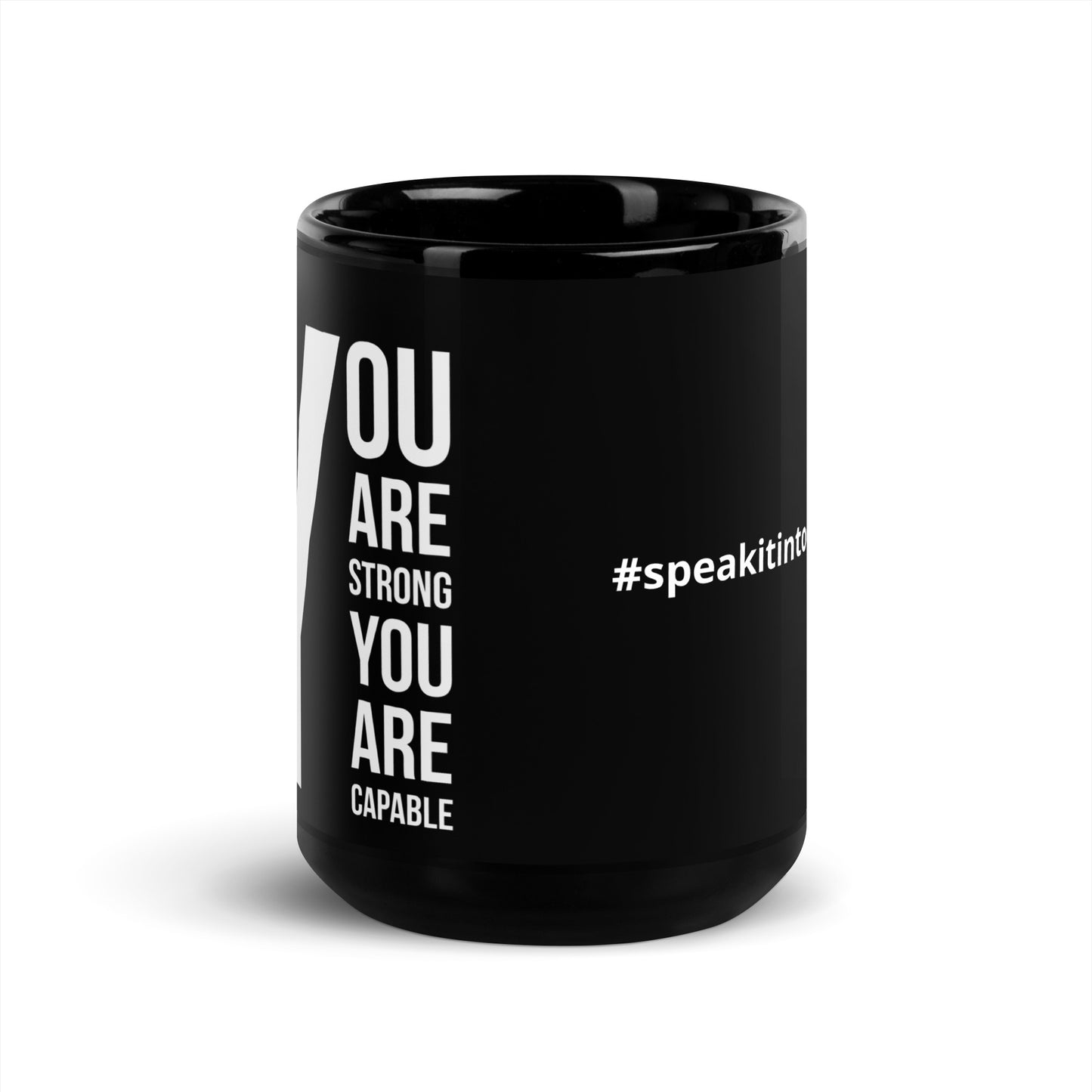 You Are Capable Black Glossy Mug