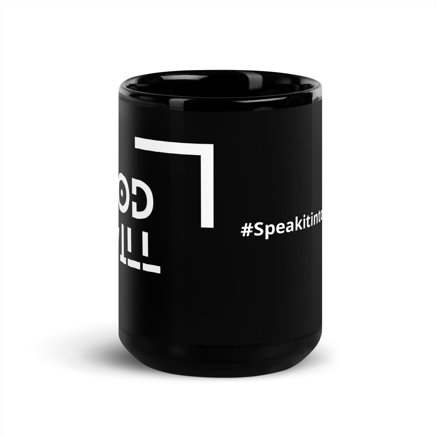 God Will Graphic Black Glossy Mug