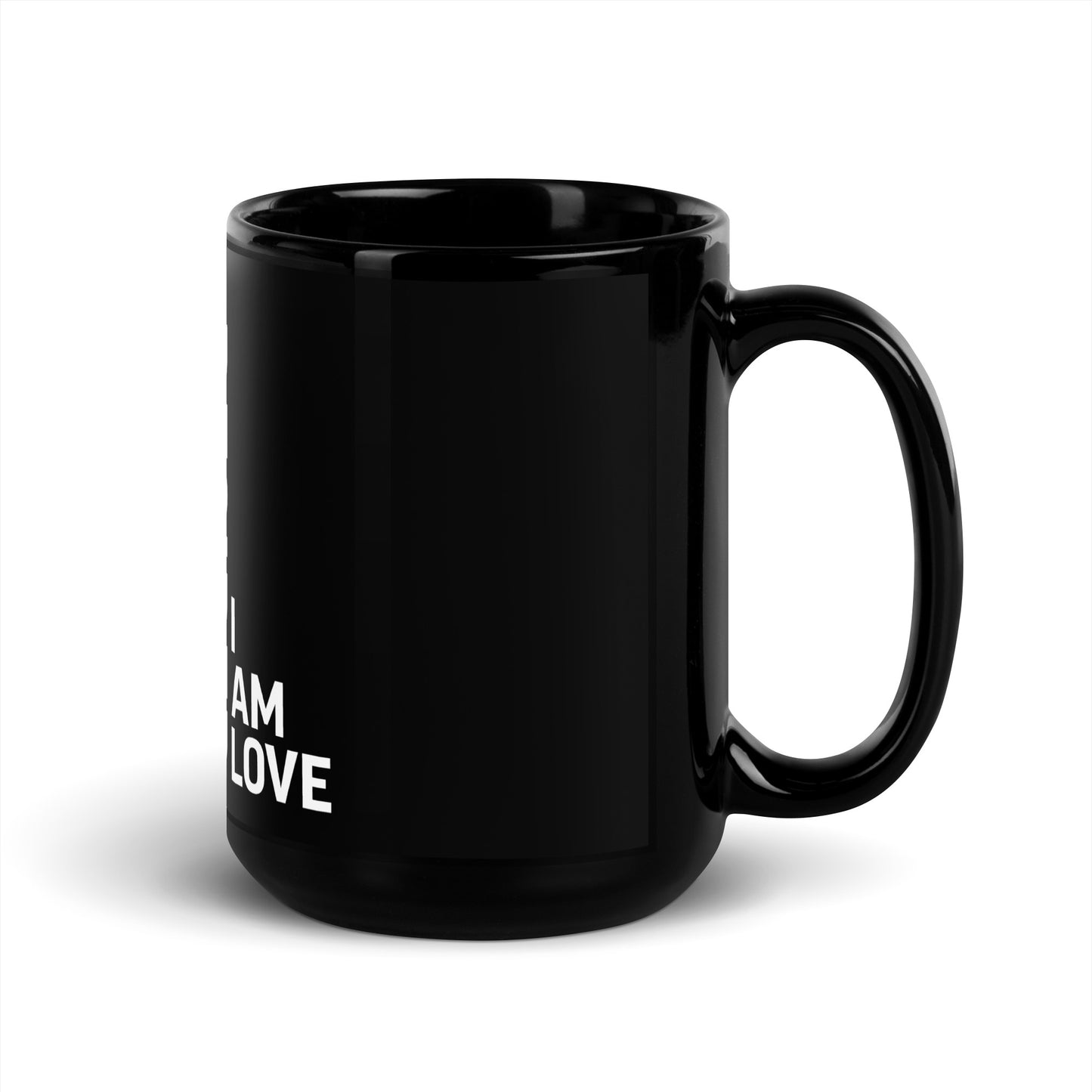 I Am Worthy I Am Desired Black Glossy Mug