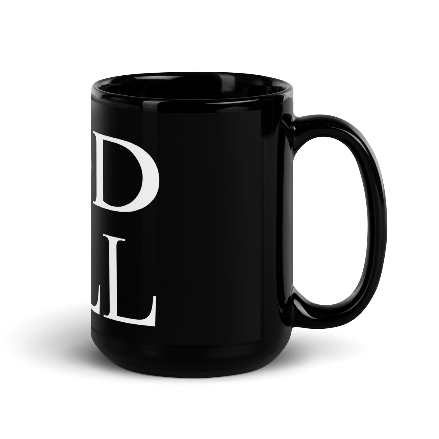 God Will Black Glossy Mug