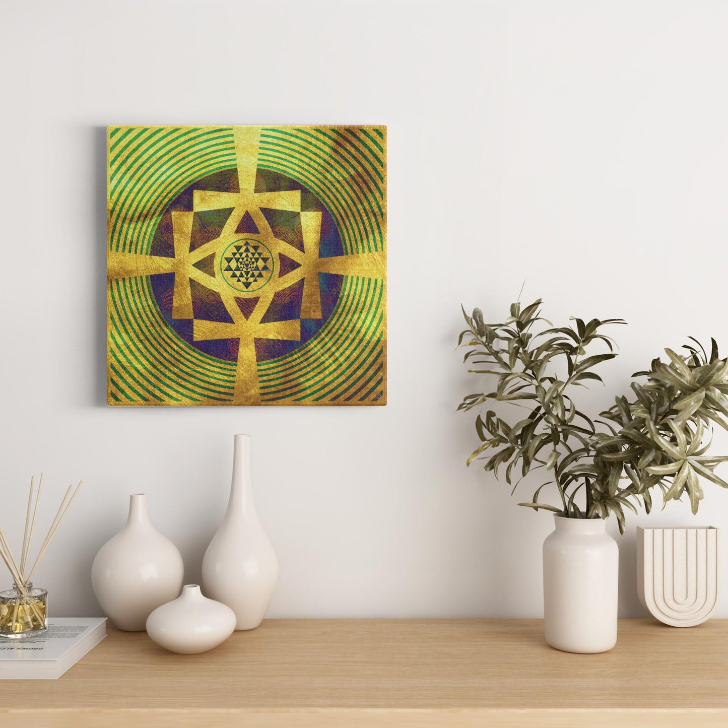 Life Sustaining Shree Yantra Ankh Canvas Art