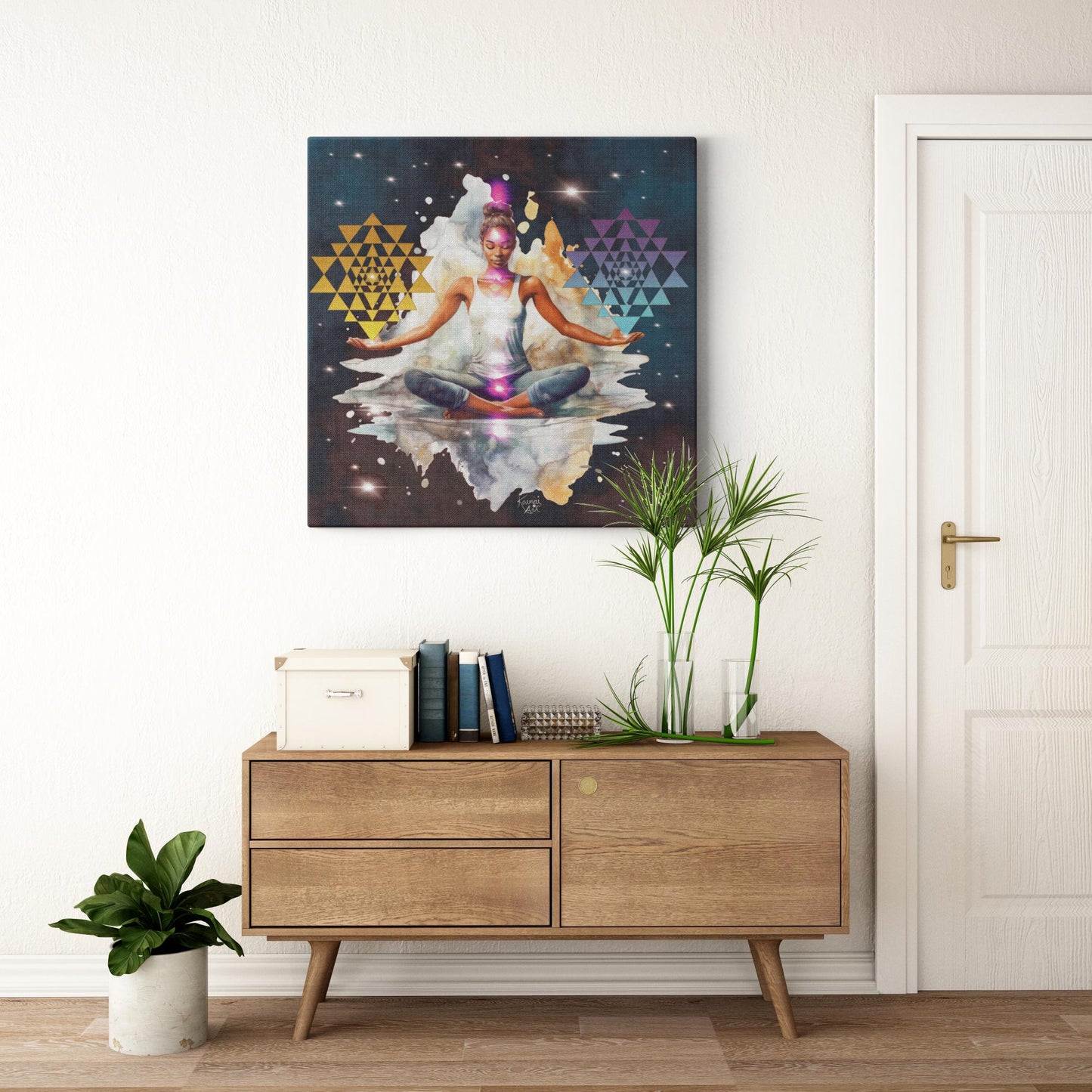 Balancing With Shree Yantra Canvas Art