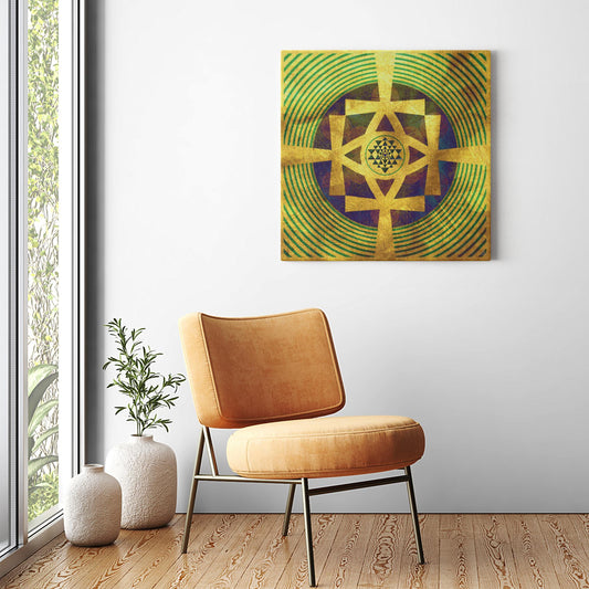 Life Sustaining Shree Yantra Ankh Canvas Art