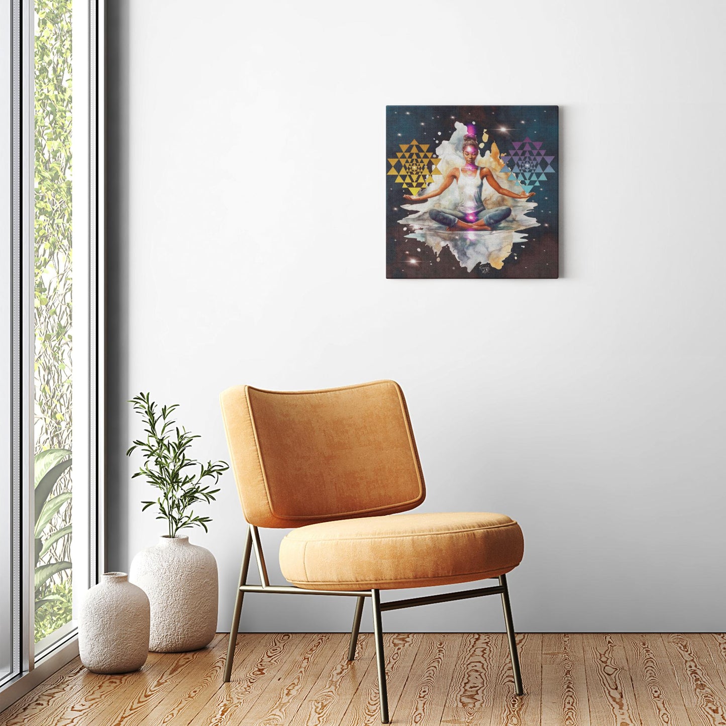 Balancing With Shree Yantra Canvas Art