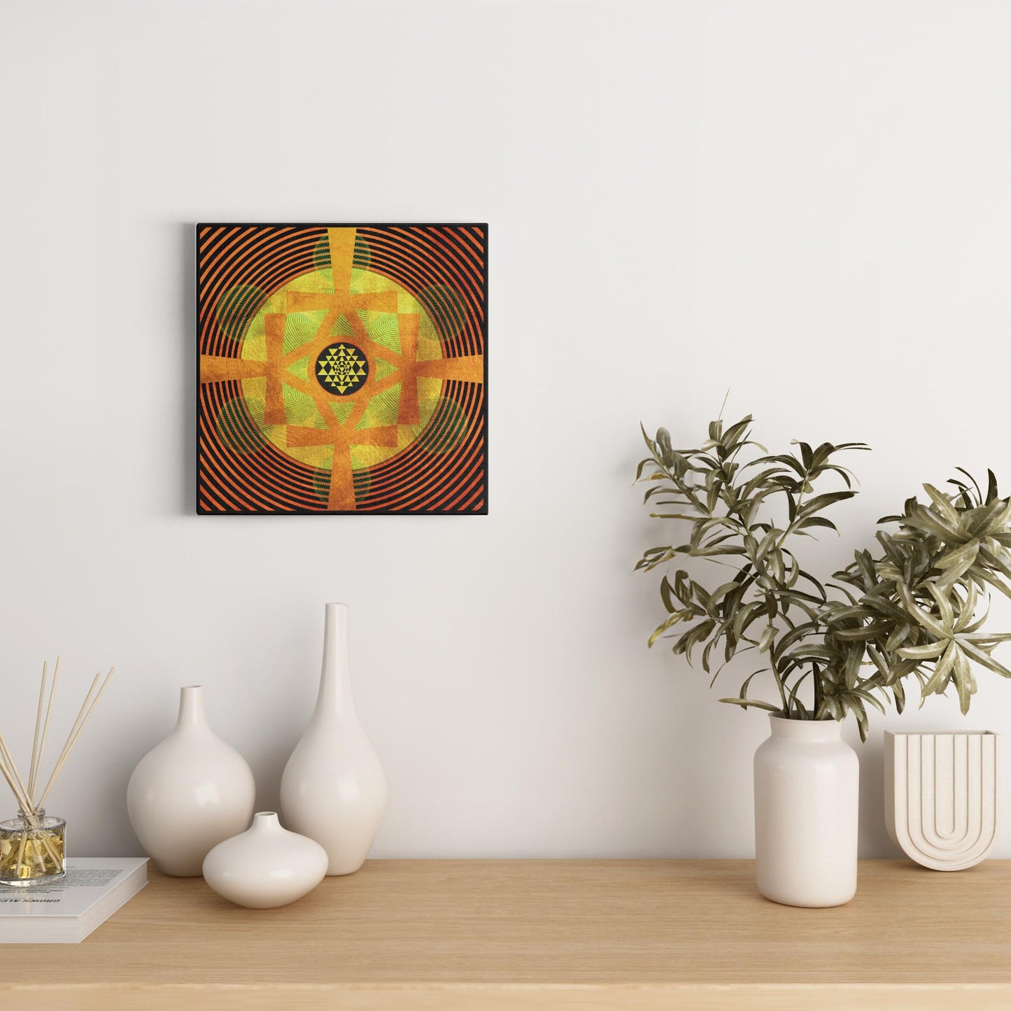 Life Creating Shree Yantra Ankh Canvas Art