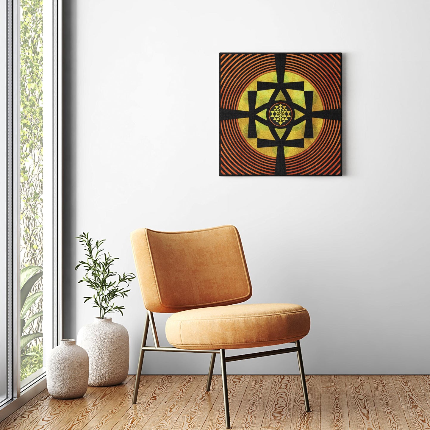 Life Giving Shree Yantra Ankh Canvas Art