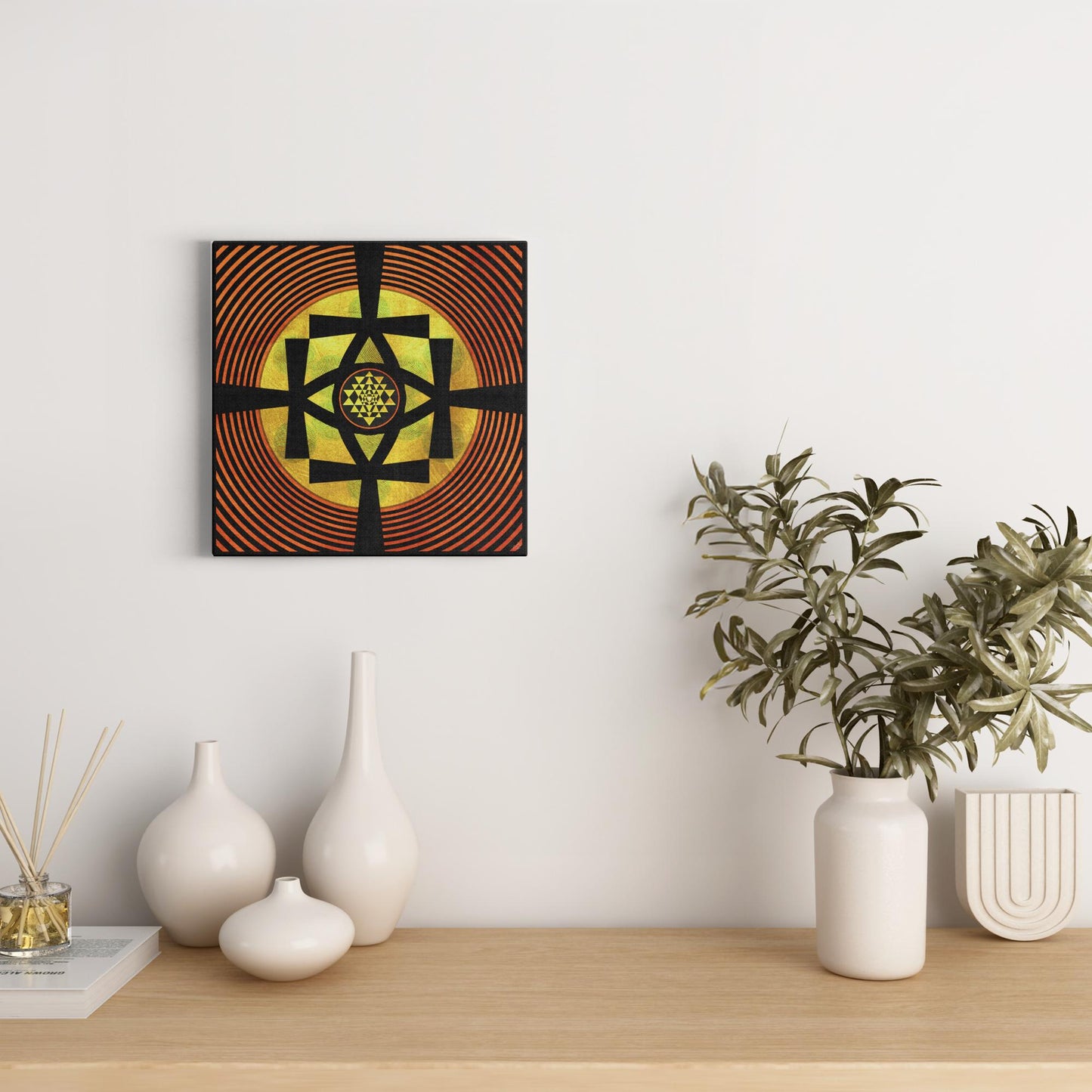 Life Giving Shree Yantra Ankh Canvas Art