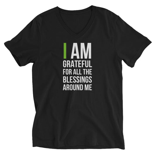 I Am Grateful For All The Blessings Around Me V-Neck T-Shirt