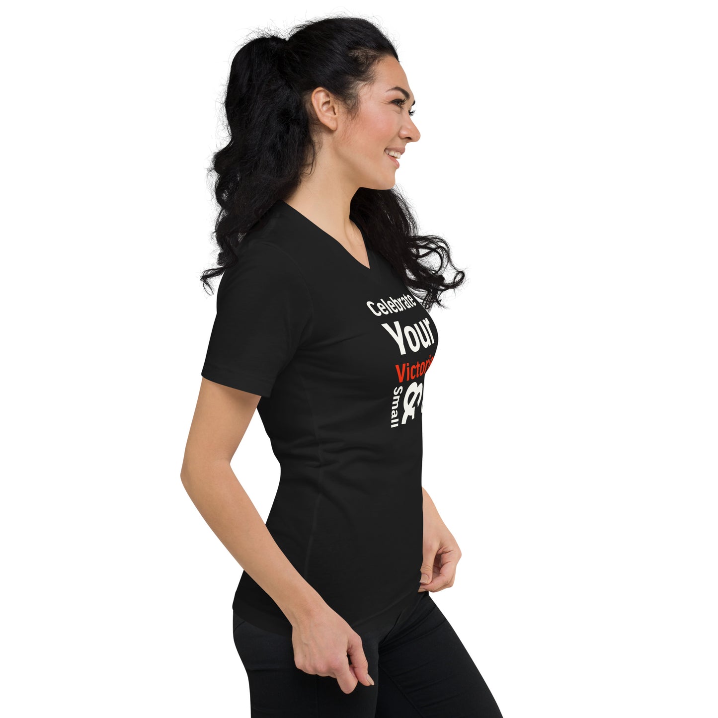 Celebrate Your Victories Unisex Short Sleeve V-Neck T-Shirt